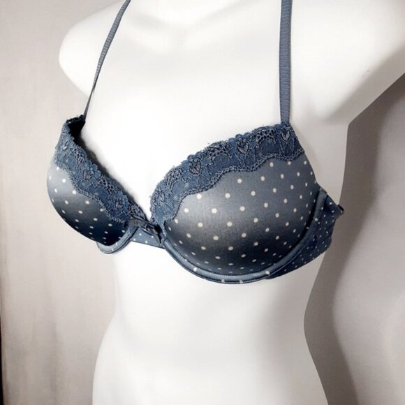 American Eagle Outfitters Blue Push Up Polka Dot Bra - Picture 2 of 4
